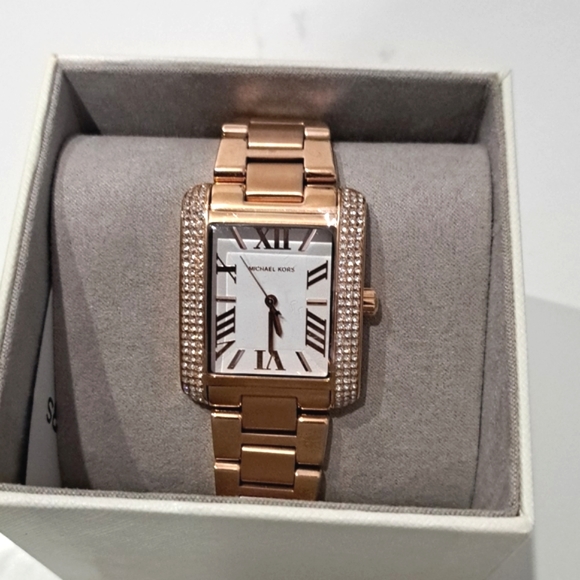 Michael Kors Emery Three-Hand Rose Goldtone Stainless Steel Watch - Picture 6 of 8